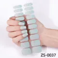 Blue silver glitter gradient nail wraps, 20 tips adhesive nail art stickers for simple daily wear. - Blue Silver Glitter Gradient Style (ZS-0037) / Press-on Nails and Nail File