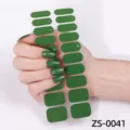 Green snowflake nail wraps, 20-piece self-adhesive manicure stickers for simple styles. - Green Snowflake Style (ZS-0041) / Press-on Nails and Nail File