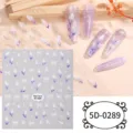 5D embossed nail stickers with lavender and bow designs, perfect for summer DIY nail art decoration. - 5D-0289 / 85*100mm Blank Sheet