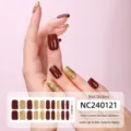 Strisce per unghie in gel semi-polimerizzato vino rosso glitter vista dettagliata - NC240121 Glitter Rosso Vino