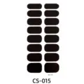 Vista detallada de pegatinas de uñas de color sólido oscuro con wraps para manicura fácil en casa. - Adhesivo para Uñas Color Sólido Negro (CS-0015) / Uñas postizas y lima de uñas