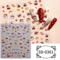 Pegatinas de uñas 5D festivas de Año Nuevo chino con lindos perros blancos y símbolos de buena suerte. - 5D-0361 / Lámina desnuda de 85*100 mm