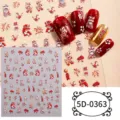 5d ano nuevo chino leon pegatinas de unas vista detallada rojo oro diseno festivo para unas - 5D-0363 / Lámina desnuda de 85*100 mm