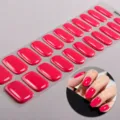 UV-vrije gel nagelwraps effen roze glanzend eenvoudig aan te brengen 1 stuk pakket - BSA-0281