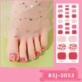 Semi-cured gel toe nail wraps feature cute strawberry and plaid designs for summer feet. - Strawberry Plaid Style (BSJ-0053) / Nail Wraps + Box + Alcohol Pad + Nail File + Wooden Stick