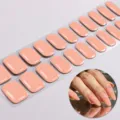 Gel Autocollants D'ongles Sans UV Couleur Unie Pêche Faux Ongles Manucure Bandes - BSA-0003 / Rose Pêche