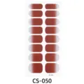 Vista dettagliata del foglio di adesivi per unghie con glitter rossi sfumati, CS-050. - Adesivo per Unghie Sfumato Rosso-Argento (CS-0050) / Unghie finte e lima per unghie