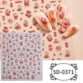 Adesivi per unghie 5D Capodanno cinese, simpatici disegni leone cavallo, nail art rossa festiva. - 5D-0371 / Foglio nudo 85*100 mm