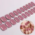 Eenvoudige UV-vrije gel nagelstickers in effen roze voor mooie nagels en manicure - BSA-0013