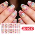 Pegatinas de uñas con palmeras con purpurina verano playa láminas holográficas mujer - Playa Palmera (ZE-0937)
