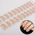 UV-vrije gel nagelwraps effen nude kleur eenvoudig DIY glanzende nagelstickers - BSA-0135