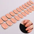 Nude roze gel nagelwraps UV vrij glanzend effen kleur manicure strips voor thuisgebruik - BSA-0213