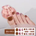Gel toe nail wraps 3d brown pink press on toenails semi cured nail art stickers for women - BSJ-0011