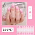 Pink gradient heart nail wraps set, easy to apply full cover adhesive manicure stickers for women. - Pink Gradient Heart Nail Sticker (ZE-0787) / Press-on Nails and Nail File