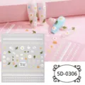 5D relief floral lace nail art stickers, cute DIY manicure decal for women and girl styles. - 5D-0306 / 85*100mm Blank Sheet