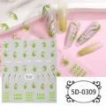 5D relief lily flower nail stickers DIY botanical nail art decals cute aesthetic manicure decorations - 5D-0309 / 85*100mm Blank Sheet