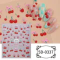 5D embossed cherry bow nail art stickers DIY cute summer nail decals for women styling - 5D-0337 / 85*100mm Blank Sheet