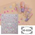 5D embossed nail stickers summer floral butterfly DIY art decals cute manicures design - 5D-0338 / 85*100mm Blank Sheet
