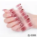 Pegatinas de uñas con corazón degradado, adhesivos completos para manicura fácil y rápida. - Corazón Rosa Degradado(ZJ-0308)