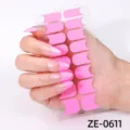 Pink French style nail wraps with glitter edges, easy to use gel nail stickers for women. - Pink Glitter Edge (ZE-0611) / Press-on Nails and Nail File