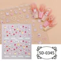 5D embossed cute rabbit and dessert nail art stickers, DIY butterfly charm manicure decals. - 5D-0345 / 85*100mm Blank Sheet