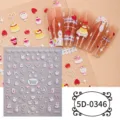 5D embossed nail art stickers cute DIY rabbit strawberry bow cute manicure decals design - 5D-0346 / 85*100mm Blank Sheet