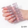 Pegatinas de uñas de estrella con brillo cobertura completa manicura adhesiva - Estrella Blanca con Brillo(ZJ-0311)