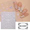 5D embossed butterfly bow nail art stickers detail view, perfect for DIY manicure designs. - 5D-0347 / 85*100mm Blank Sheet