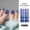 Pegatinas de uñas de los pies de ojo de gato azul impermeables uñas postizas con brillo - Ojo de Gato Estrellado Azul (ZXJ-0175)