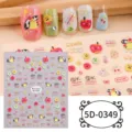 5D Embossed Nail Stickers Cute Cartoon Fruit Dog Smile DIY Nail Art Decals for Women Girls - 5D-0349 / 85*100mm Blank Sheet