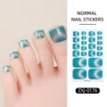 Pegatinas de uñas de los pies con purpurina de ojo de gato impermeables estilo simple azul brillante - Ojo de Gato Azul Verde Brillante (ZXJ-0176)