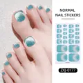 Pegatinas para unas de los pies ojo de gato brillo verde impermeable pedicura - Degradado Ojo de Gato Verde Azulado (ZXJ-0177)