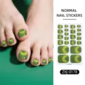 Green cat eye toenail stickers waterproof glitter toe nail art wraps for women pedicure - Green Gradient Cat Eye (ZXJ-0178)