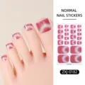 Pink glitter cat eye toe nail stickers waterproof adhesive foot wraps for women and girls - Pink Cat Eye Gradient (ZXJ-0182)