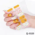 Set di adesivi per unghie floreali e geometrici carini, adesivi gialli alla moda per donne. - Floreale Giallo e Geometrico(ZJ-0320)