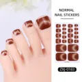 Brown cat eye toenail stickers waterproof glitter nail art wraps details and sheet display. - Brown Cat Eye Gradient (ZXJ-0183)
