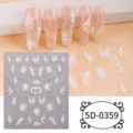 5D embossed white butterfly flower nail stickers DIY art decals for summer manicure - 5D-0359 / 85*100mm Blank Sheet