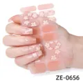 Adesivi per unghie sfumati rosa con fiori di ciliegio e pellicola per smalto gel set - ZE-0656 / Confezione OPP con lima per unghie