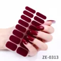 Adesivi per smalto per unghie tinta unita, 16 punte, design adesivo impermeabile. - ZE-0313