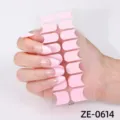 French pink gel nail wraps with silver glitter sparkle design, easy apply sticker sheet. - Pink French Bright Edge (ZE-0614) / Press-on Nails and Nail File