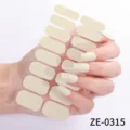Involucri per unghie beige solido 16 punte impermeabili autoadesivi adesivi per smalto - ZE-0315