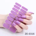 Adesivi per unghie in gel viola solido 16 pz impermeabile adesivo per nail art - ZE-0316