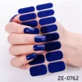Adesivi per unghie minimalisti a tinta unita impermeabili variante blu scuro opzione - ZE-0762