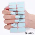 Strisce per smalto unghie minimaliste tinta unita, adesivi per nail art azzurri impermeabili. - ZE-0763
