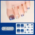 Adesivi per unghie dei piedi strass conchiglia 3D glitter sfumatura blu estate carino - Glitter Sfumato Blu (ZF-0297)