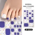 Summer polka dot toenail stickers featuring purple and white colors for cute summer style. - ZF-0325 (Polka Dot Girl) / Press-on Nails and Nail File