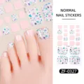 Primer plano detallado de pegatinas de uñas de los pies rosas de verano con piedra triturada. - Estilo Piedra Triturada Textura Concha Rosa (ZF-0327) / Uñas postizas y lima de uñas
