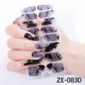Purple marble gradient nail wrap stickers 16 tips DIY adhesive gel manicure arts - ZE-0830