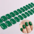Effen groene UV-vrije gel nagelwraps, eenvoudig aan te brengen zonder UV-lamp voor mooie nagels. - BSA-0009