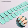 Mintgroene UV-vrije gel nagelwraps effen kleur manicure set voor mooie nagelkunst - BSA-0014